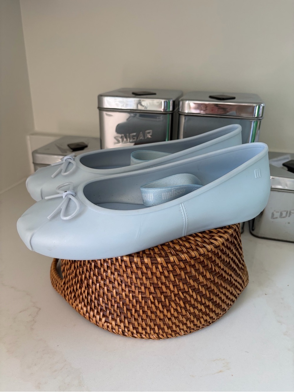 Melissa Light Blue Ballet Flats with Bow